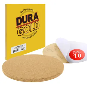 60 Grit - 8" Gold PSA Self Adhesive Stickyback Sanding Discs for DA Sanders - Box of 10