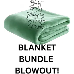 Blanket Bundle - Blanket (50X70), tshirt, tote bag, makeup bag, car coasters & more