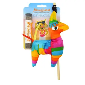 Get Smashed Llama Piñata Refillable Wand Cat Toy - Interactive Plush Cat Toy