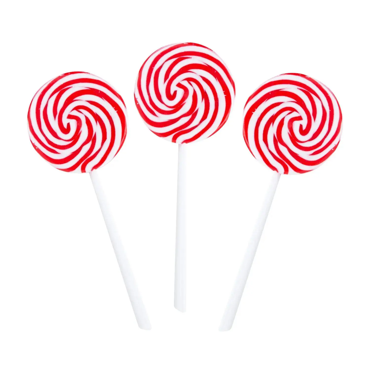 Jumbo Red & White Swirl Lollipops - 6 Pc.