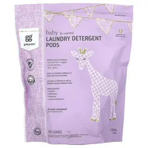 Grab Green Baby, Laundry Detergent Pods, Dreamy Rosewood with Essential Oils, 5+ Months, 50 Loads, 1.76 lbs (800 g)