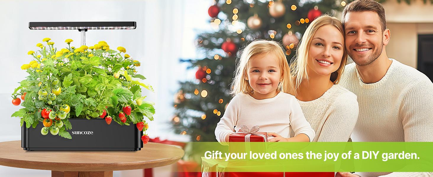 【Deal For You Days】SUNCOZE Hydroponics Growing System Kit 12 Pods, 24W LED Grow Light Indoor Garden, 4L Water Tank with Quiet Pump, Adjustable Height Herb Garden Planter Indoor Kit, Gardening Gifts