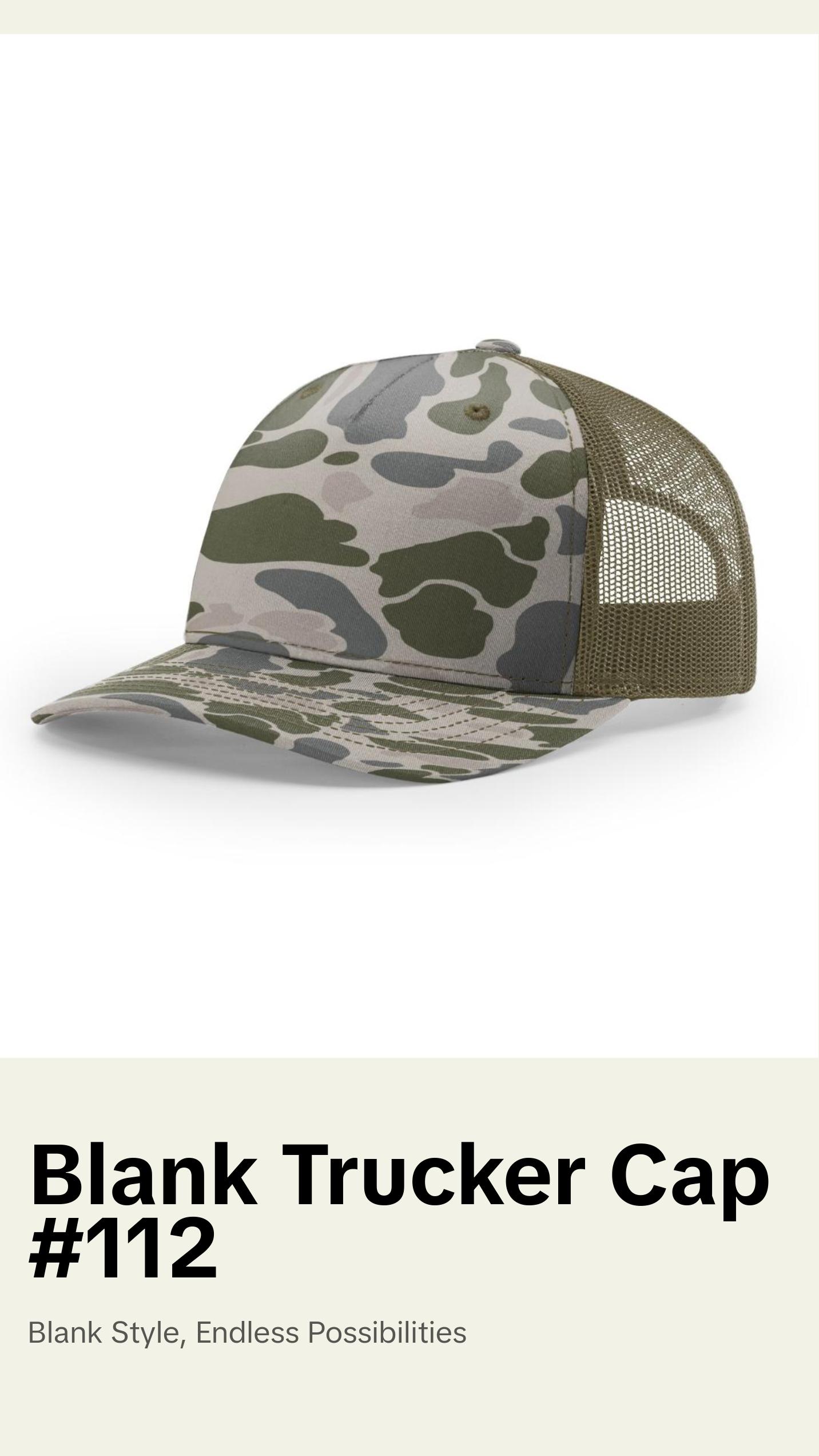 112 Blank Trucker Hat