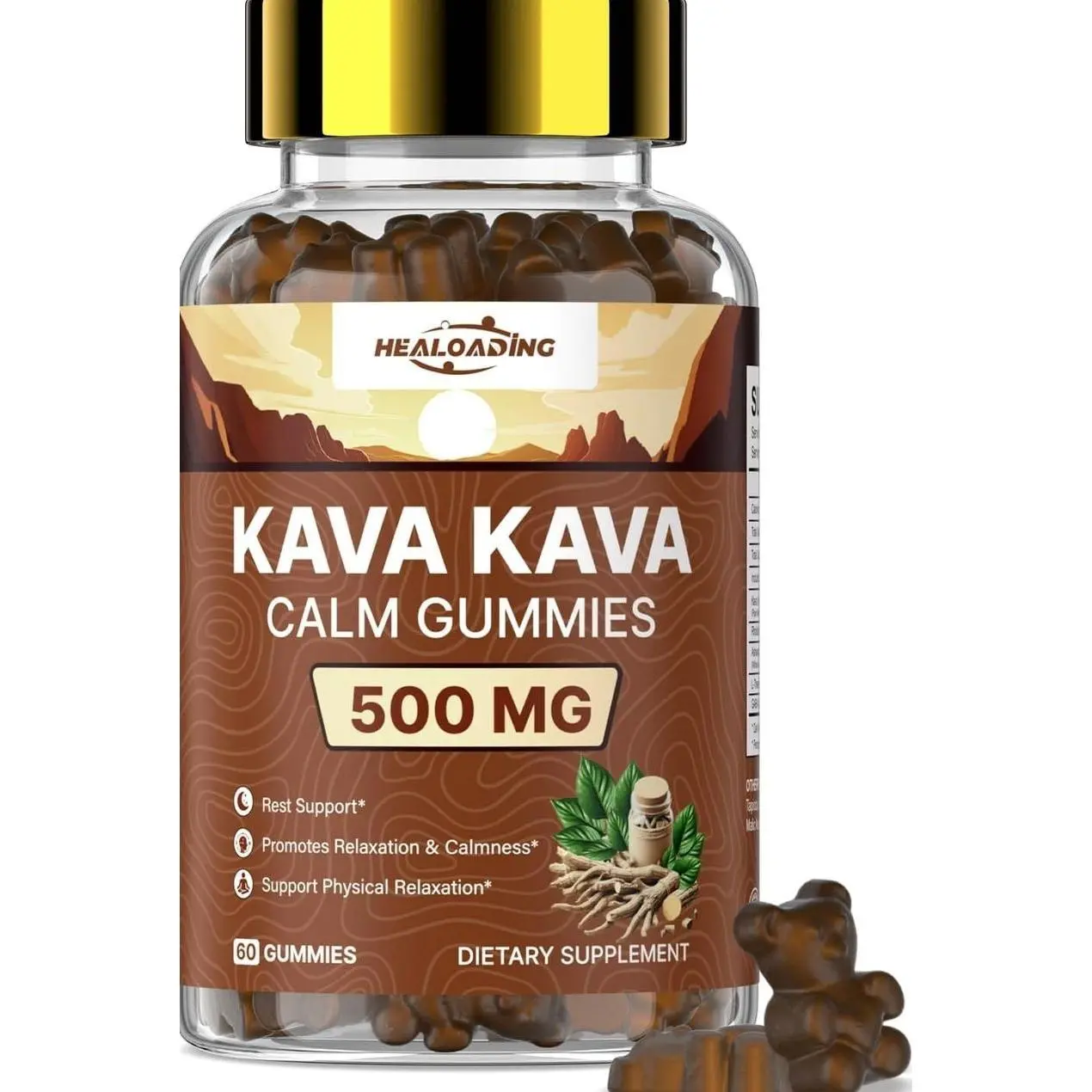 Kava Kava Root Extract Supplement: Natural Kava Gummies with L Theanine, Ashwagandha and GABA for Cognitive & Immune Support Herbal Supplement for Adults