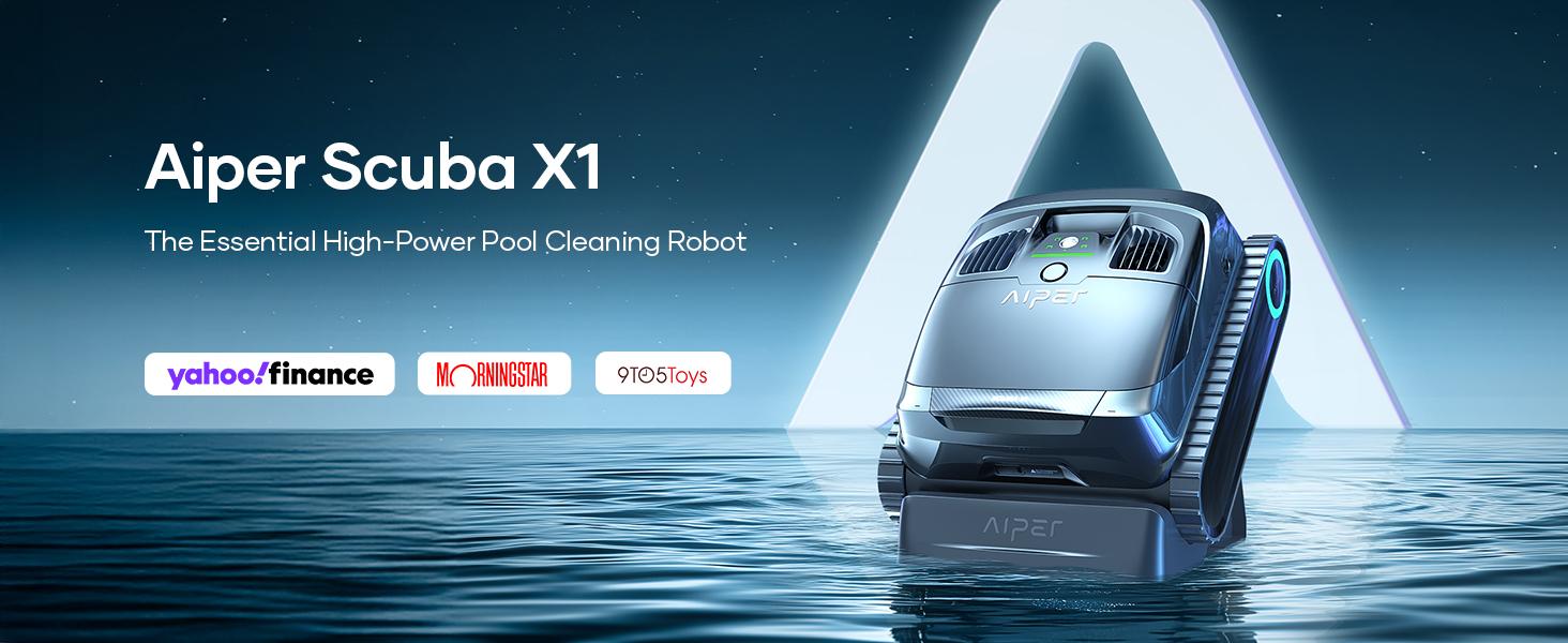 AIPER Scuba X1 Cordless Robotic Pool Cleaner, 6600 GPH High-Power Suction, Horizontal Waterline Scrubbing, Upgraded Cross Pattern Smart Navigation, Ideal for Inground Pools up to 2,150 sq.ft AIPER Scuba X1 Cordless Robotic Pool Cleaner, 6600 GPH High-Power Suction, Horizontal Waterline Scrubbing, Upgraded Cross Pattern Smart Navigation, Ideal for Inground Pools up to 2,150 sq.ft