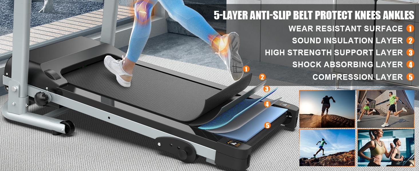 LIVIVOX 7.5 MPH Folding Pink Treadmill with Pulse Sensor 2.5HP Quiet Brushless Motor 265LBS Capacity Adjustable Speed LED Display Multi-Functional Smart Console Large Running Surface Foldable Easy Storage Home Office Fitness Equipment