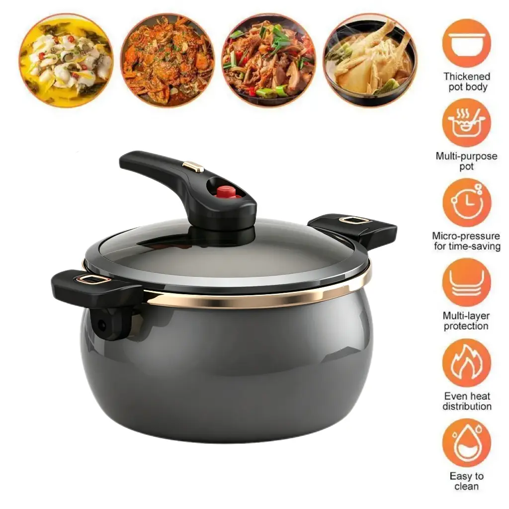 LOVEWE Micro Pressure Cooker 7Qt Nonstick Cooking Pot Fast Cooking Kitchen Cookware with Safety Valve Glass Lid for Gas Stovetop#DealsForYouDays,home essentials