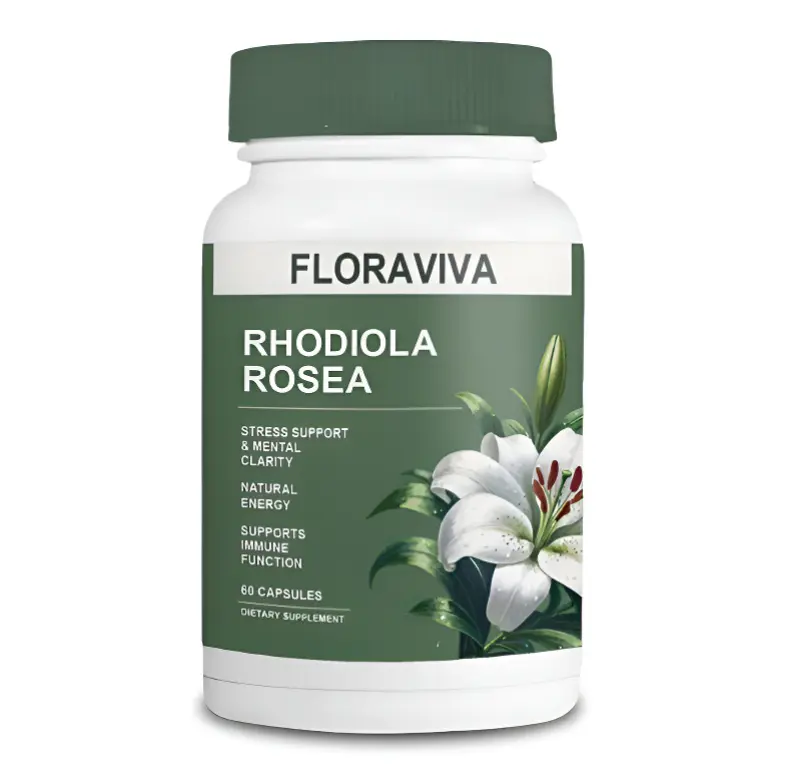 Natural Rhodiola Rosea Wellness Capsules 500mg - Natural Adaptogen Supplement for Stress Support, Mental Focus & Energy - (60 Capsules) -Non-GMO