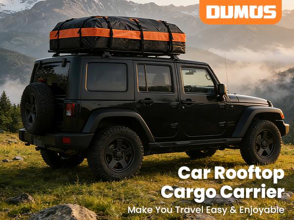 Car Rooftop Cargo Carrier 15 Cubic Feet, Car Roof Waterproof PVC Bag, with Anti-Slip Mat,Combination Luggage Lock, Reinforced Straps & Door Hooks,Fit Vehicles with/Without Roof Racks,Black