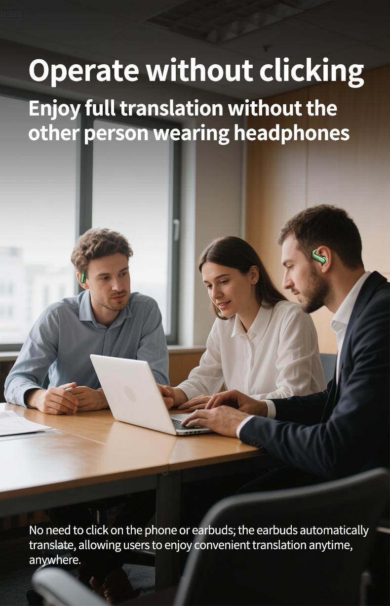 HTC NE38 OWS Wireless Translation Earbuds, Supports Real-Time Translation in 134 Languages With APP, Bluetooth 6.0 Earphones,  IPX5 Waterproof, HIFI Sound Quality, Suitable for Office, Sports, Study and Audio Calls | Built-in Microphone | AI Headphones