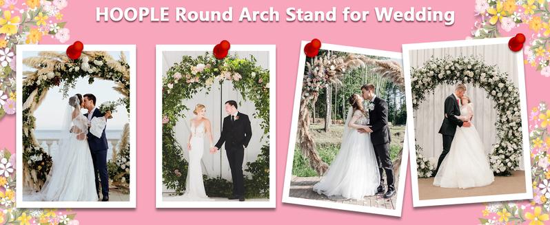 7.2ft Round Backdrop Stand, Circle Balloon Arch & Wedding Arch Stand, Backdrop Stand for Birthday Party & Baby Shower, Event Decorations