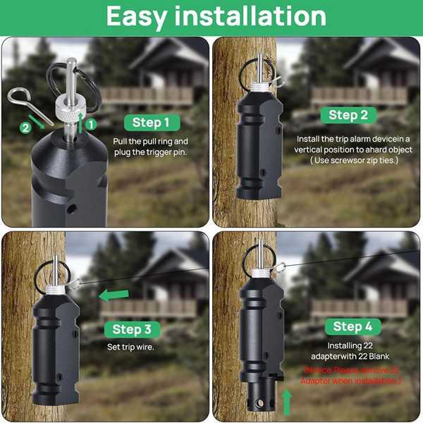 Metal Perimeter Travel Alarm No 12 Camping Trip Wire Alarm Outdoor Campground Safety System Early Warning Security System Property Bear Deterrent