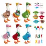 6 Set 24 Pcs Desk Goose Outfit Set WIth Accessories for 7 Inch Magnetic Desk Goose, 6 Sweaters 6 Hats 6 Scarves 6 Glasses Accessories Bundle, Funny Desk Decor, Perfect Birthday Gift