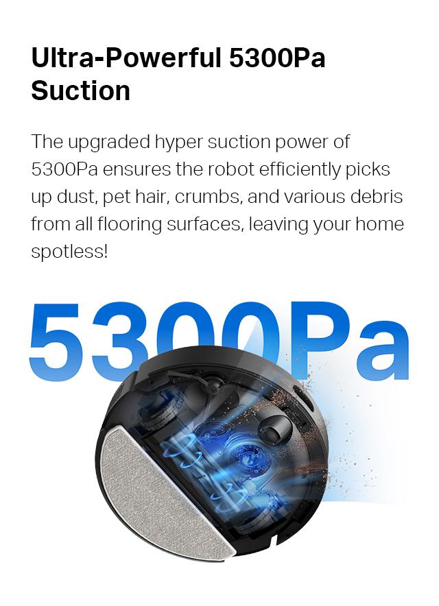 Tapo RV20 Max Plus Ultra-Slim Robot Vacuum and Mop with 5300Pa Suction, MagSLIM LiDAR Navigation, Auto-Empty Dock, 97% Dust Pickup, Alexa & Google Home Compatible - Deep Cleaning Machine Deep Cleaning Machine Automatic Wireless