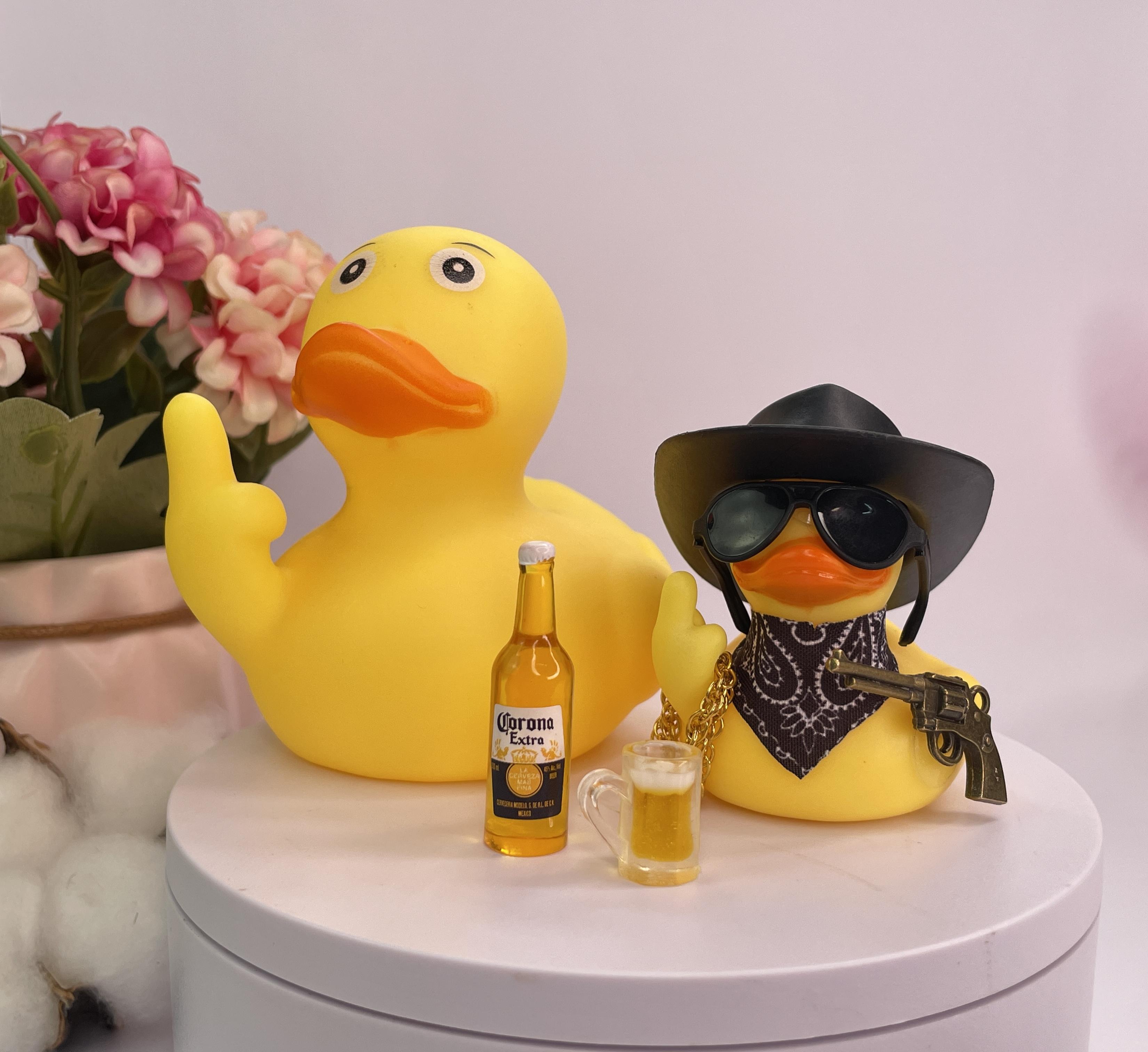 Cowboy Middle Finger Duck 5cm.Car duck interior Accessory.Jeep Ducks Quirky Decor Decoration