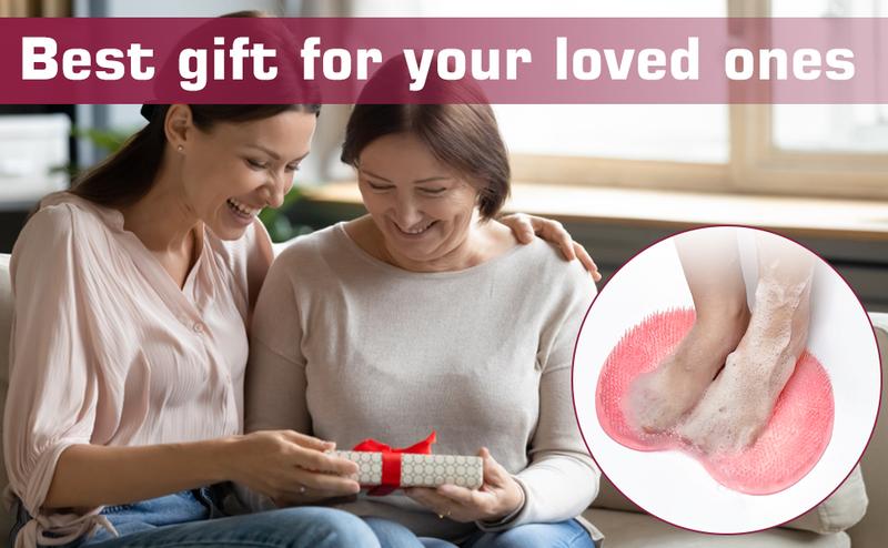 Shower Foot Scrubber Mat - Back Washer Back Exfoliating Bath Wash Pad Wall Mounted Slip Suction Cups for Men and Women Foot Cleaner Set Cleaning