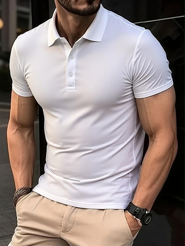 8-Pack summer lapel-neck men's short-sleeved shirts, ice silk seamless polo shirts, casual sportswear men's tops, ideal for business, work, dating and home wear, a must for travel casual style, business casual, travel clothing, fashion tops, modern fashio
