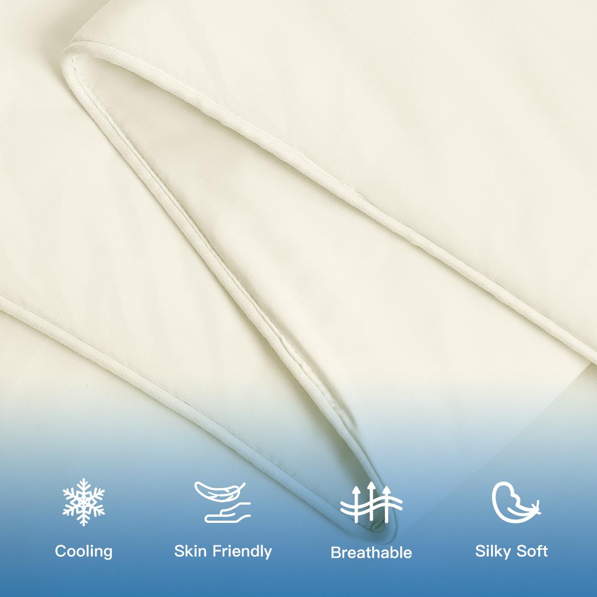 MAIN STREET Cooling Comforter Super Fluffy Blanket for Hot Sleepers & Night Sweats Breathable Soft Lightweight Silk Smooth Christmas Gift