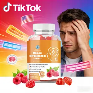 Brain Booster Gummies | Improve Memory, Focus & Clarity | Cognitive Support with Magnesium, Omega 3 & Ashwagandha | Non-GMO Raspberry, 90 Count