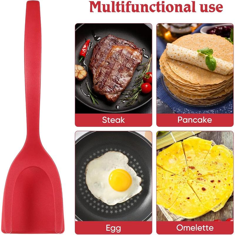 2-in-1 Silicone Turner and Spatula Tong – Egg Flipper, Versatile Kitchen Cooking Tool for Eggs, Pancakes, French Toast & Omelets- Kitchen Utensils