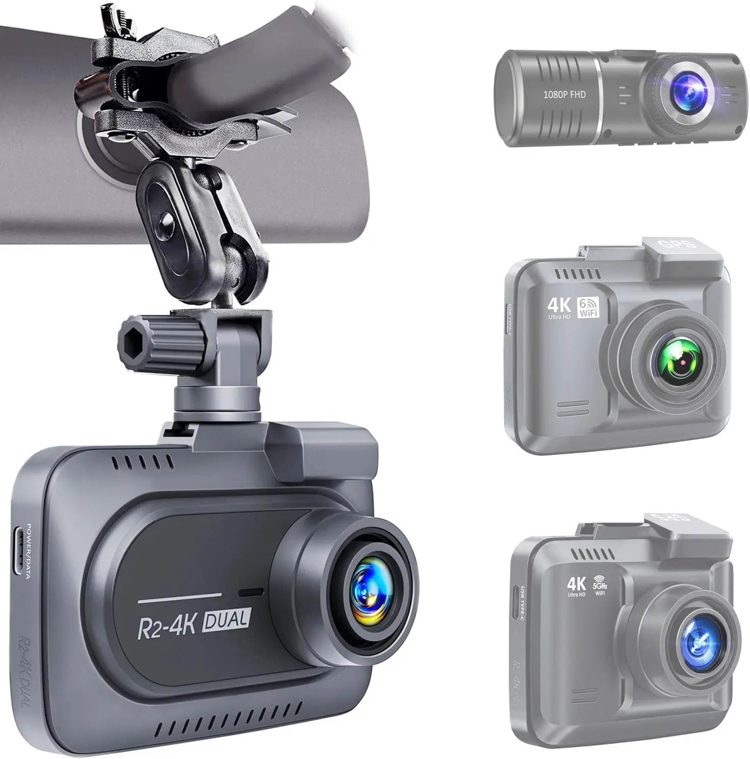 Universal Dash Cam Mount for Rove R2-4K, R2-4K Pro, R2-4K Dual, Redtiger Dash Cam - Suction Cup Replacement – Stable Rearview Mirror Holder Bracket Kit