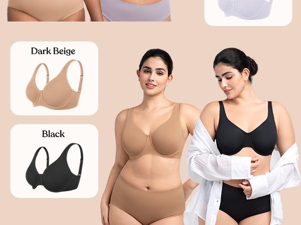 HSIA Esme Minimizer Bras for Women Plus Size Full Coverage No Padding Unlined T Shirt Bra Seamless Underwire Cool Comfort Daily Bras SpringStatements