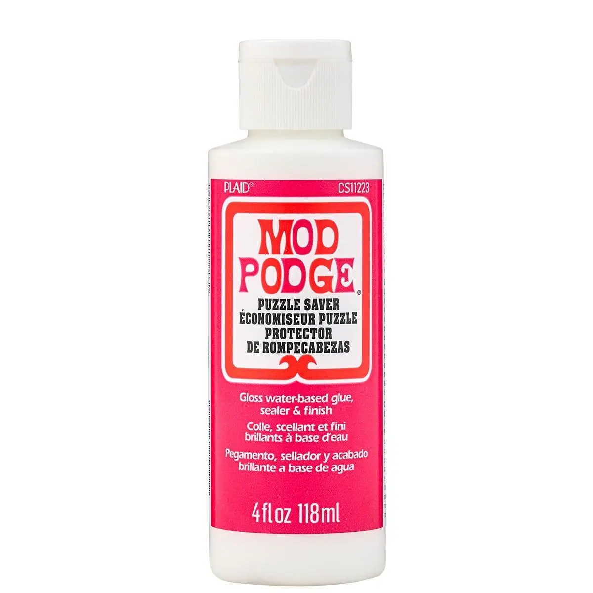 Mod Podge  Quick Drying Puzzle Saver Seal & Finish - 4 oz Retro Water-Based Art Materials, Crafting Supplies, Home Care Supplies, Household Cleaners - Gloss Durable Finish, Easy to Clean, Preserves Beauty - CS11223