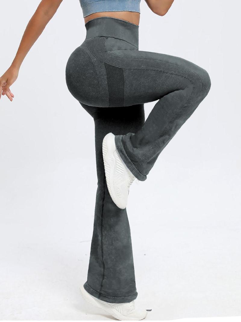 Women's Butt Lifting Flare Leggings Long Length Hidden Scrunch Athletic Outfit with Elastic Waist Yoga Pants for Gym & Casual Wear - Activewear Fitness