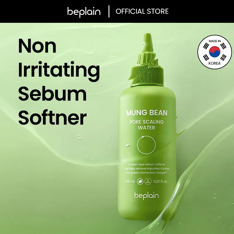 Beplain Mung Bean Sebum Softener Face Scrub - Blackhead Removal Solutions, Pore Care, Oil Control, Anti-Aging, Single Item, Liquid, Almond, Sensitive, Face Scrubs & Peels, Clogged Pores Solution