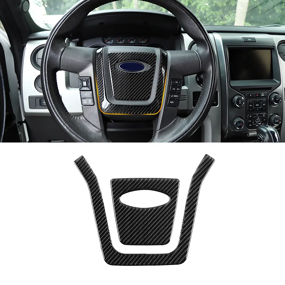 For 2009-2014 Ford Raptor F150 Steering Wheel Center Cover Trims Sticker Decal Car Interior Kit Decoration Carbon Fiber Automotive, Car Accessories, Sticker For Cars