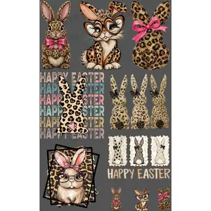 LEOPARD EASTER (2) PREMADE GANGSHEET - 22X36 DTF TRANSFERS - DIRECT TO FILM