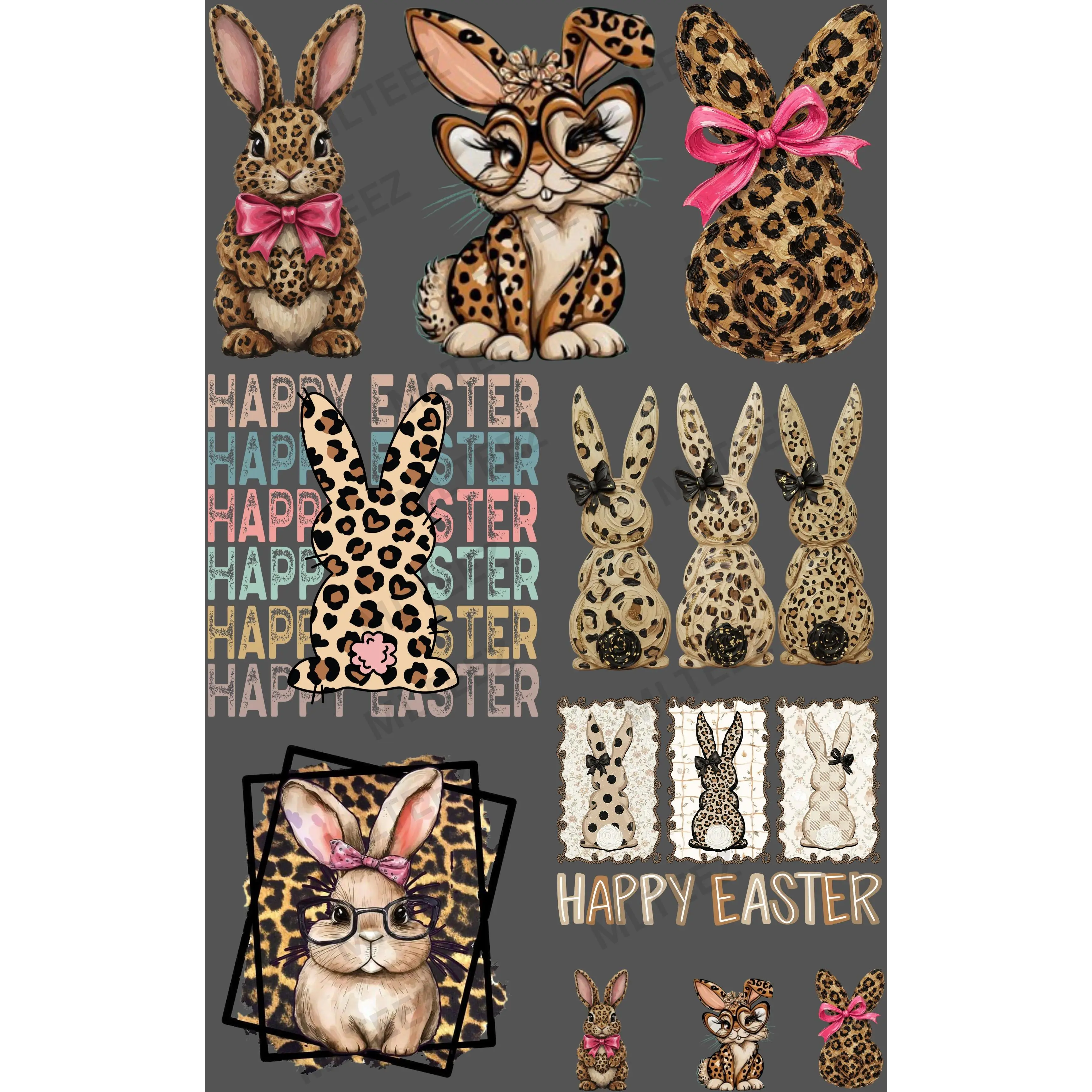 LEOPARD EASTER (2) PREMADE GANGSHEET - 22X36 DTF TRANSFERS - DIRECT TO FILM LEOPARD EASTER (2) PREMADE GANGSHEET - 22X36 DTF TRANSFERS - DIRECT TO FILM