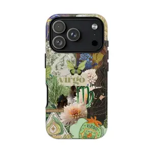 Virgo Zodiac Collage Phone Case , Astrology Aesthetic Virgo Art Design, Earth Sign Protective Case, Birthday Gift for Virgo Fans,for iPhone 17 16 15 14 13 12 11 Pro Max Plus & Samsung Galaxy S26 S25 S24 S23 S22 Ultra