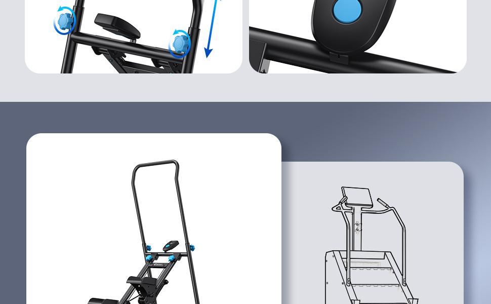 MERACH Stair Stepper with Handlebar for Full-Body Workout, 300LBS Capacity, Compact Cardio Climber Exercise Machine with Adjustable Pedals, Vertical Climber, OutdoorFun for Home Gym, TikTokShopBlackFriday