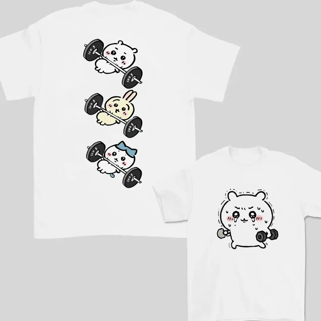 Double-Sided Chii Gym shirt, Cute Japanese Anime Manga Inspired Shirt, Unisex Shirt, Birthday gift for Men Women