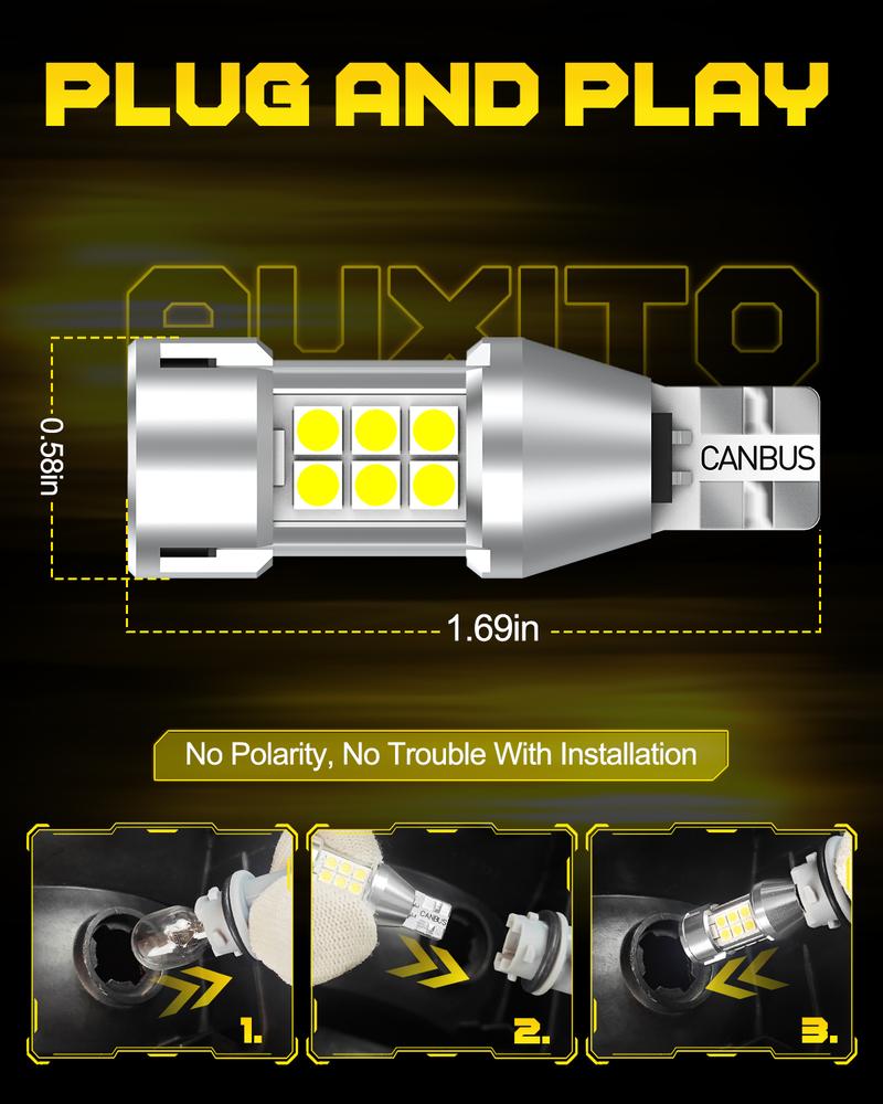AUXITO 2025 Latest 921 912 LED Bulb Reverse Light, 600% Brighter CANBUS Error Free 912 921 led backup light bulbs, Super Bright T15 906 922 W16W LED Bulb for BackUp Reverse Lights, Pack of 2 AUXITO 2025 Latest 921 912 LED Bulb Reverse Light, 600% Brighter CANBUS Error Free 912 921 led backup light bulbs, Super Bright T15 906 922 W16W LED Bulb for BackUp Reverse Lights, Pack of 2