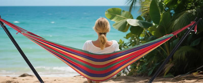 【Valentine's Day gift】Hammock with Space Saving Stand, Heavy Duty Steel Frame, Portable for Outside & Indoor Use, 450lbs Capacity, Easy Assembly, Carrying Bag Included