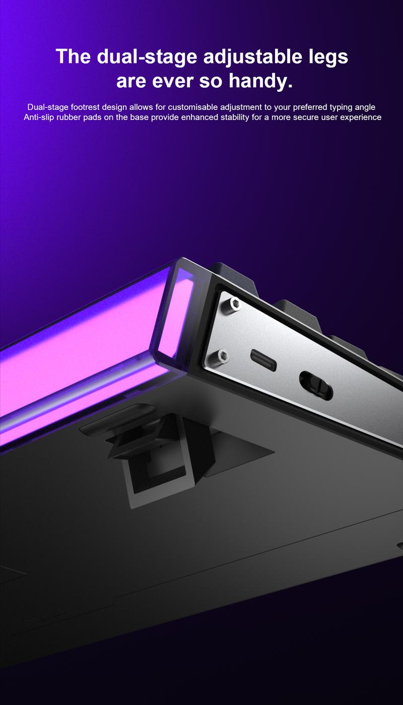 AULA H108 Full-Size Silent Mechanical Keyboard Tri-Mode Bluetooth 2.4G Wireless Silent Feather Switches RGB Backlight Black White Purple Computer Office Keyboards