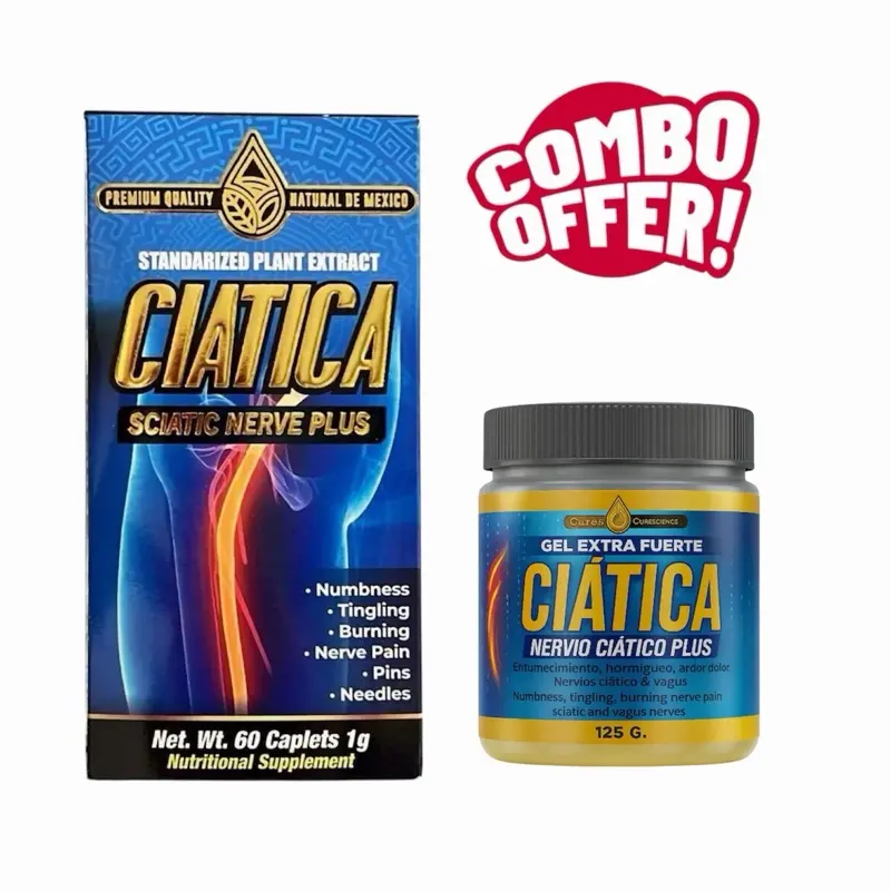 Combo Pack! Ciatica Sciatica Nerve Plus 1g 60 Tablets + Ciatica Ointment 125g Viral Combo with Nettle Garlic Arnica Dandelion St John's Wort Onion Cabbage