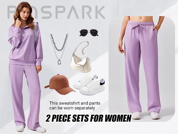 Pinspark Women's Two-Piece Sports Set Long-Sleeved Half-Zip Cardigan Sweatshirt Sports Pants Comfortable Wear Multiple Colors Sizes The product is relatively thin Runs large