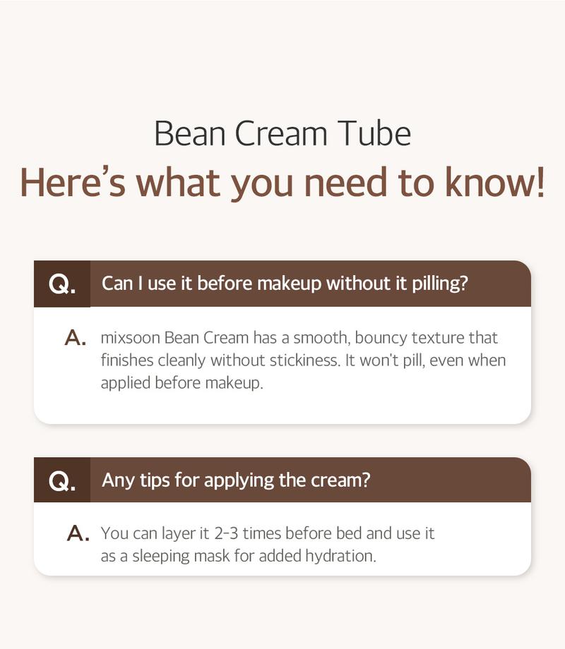 [mixsoon Official Shop] Bean Cream 0.84 fl.oz / 25ml - Intensive Facial Cream, Korean Moisturizer for Glass Skin