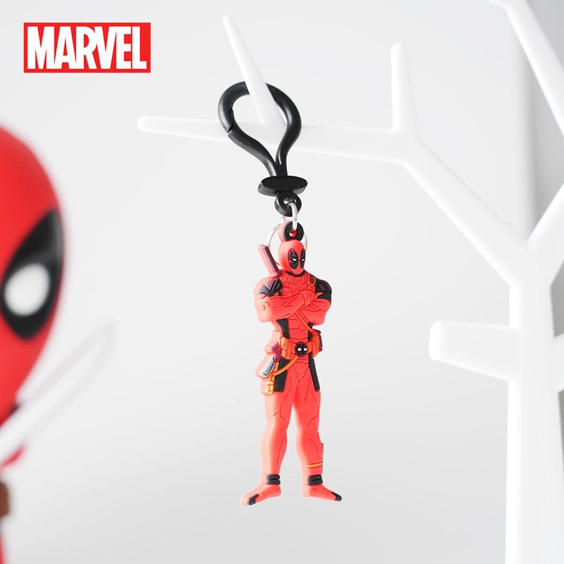 Marvel Officially Licensed PVC Keychain 1PC - Spider-Man, Deadpool & Iron Man - Soft Rubber Keyring Bag Charm & Backpack Accessory