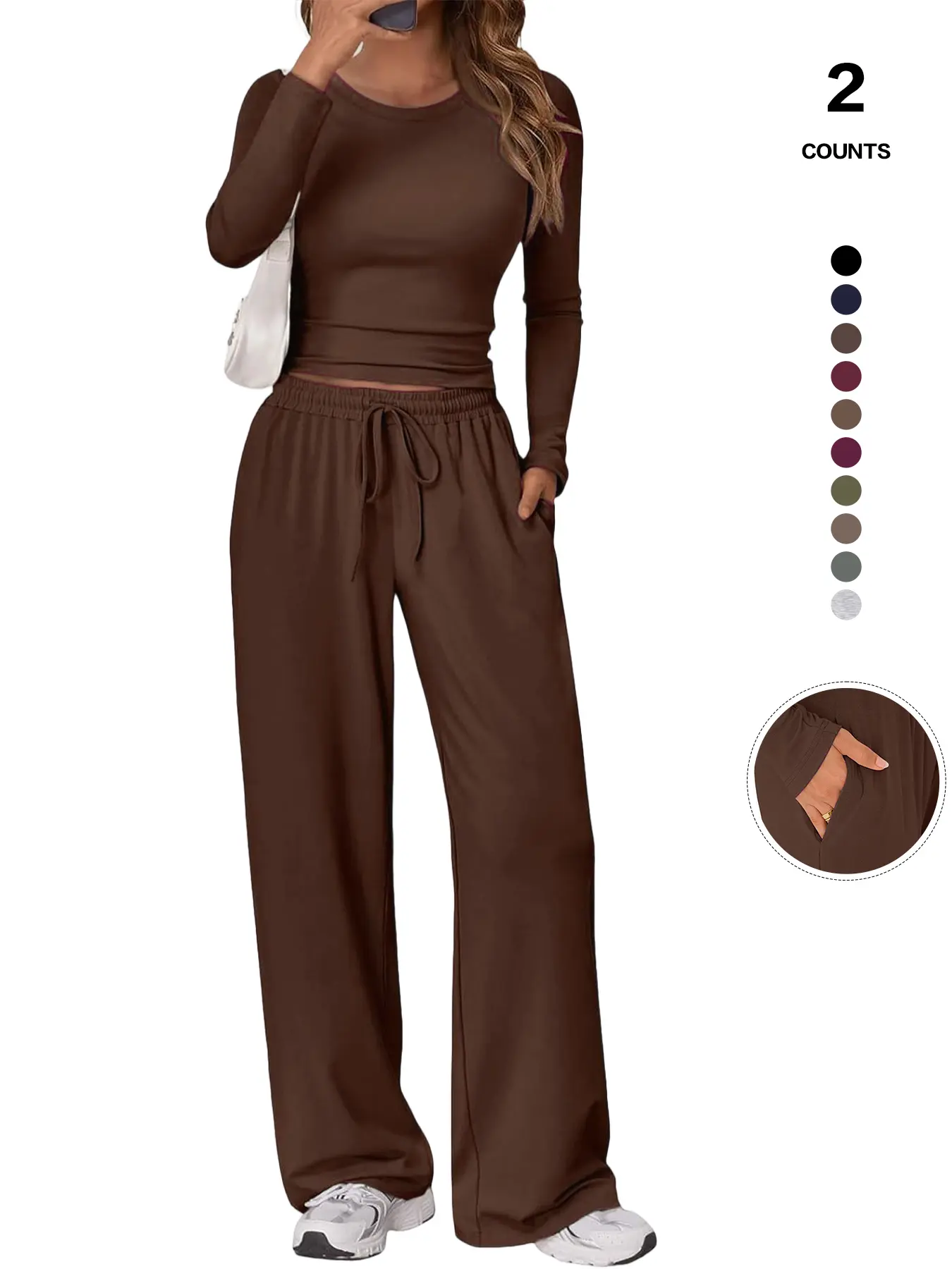 TFNOSIZE 2 Piece Lounge Sets for Women Fall Outfits 2026 Two Piece Travel Sweatsuits Business Casual Fashion Clothes#TikTokShopStockUp, Pants, Slim