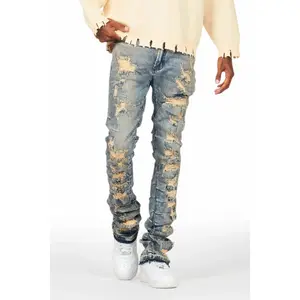 Mercol Blue Stacked Flare Jean