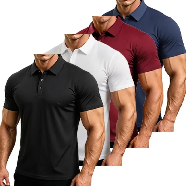 Men’s 4-Pack Performance Polo Shirts, Moisture-Wicking Quick-Dry Golf Polo Shirts, Lightweight Breathable Casual Collared Shirts,summerwins,father'sdaygifts