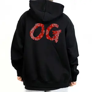 Og Bandana Red Design Chicano Pride Original Gangster Chicana Style Clothing Unisex Hoodie Medium Heavy Sweatshirt for Men & Women Full Size S-5XL 2601