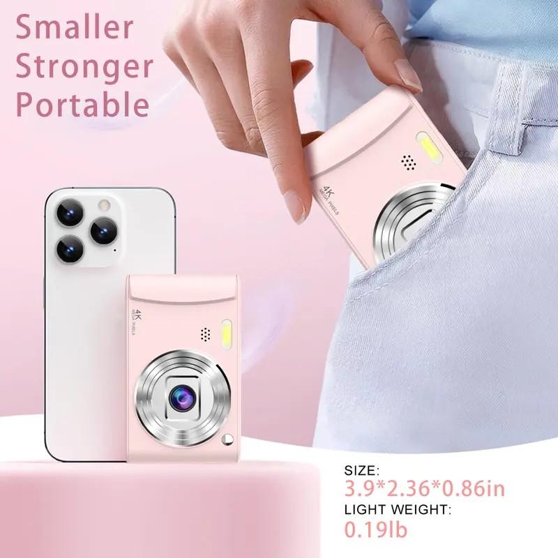 2026 New Vlog Digital Camera: High-definition shooting for selfies, vlogs, and video recording. 800mAh battery, 3.0-inch screen, and 64GB SD card slot. Ideal for vlogs, selfies, photography, video recording, and webcams, perfect for beginners.