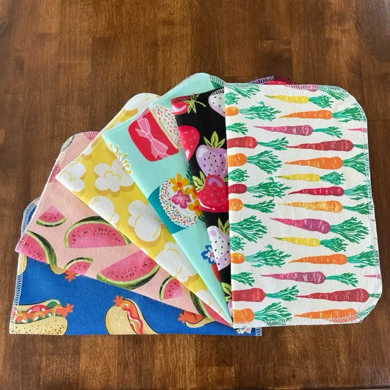 Food 6 Pack - Eco-Friendly Reusable Kitchen Paper Towel Replacement Cotton Flannel