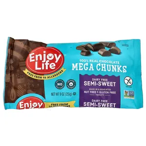 Enjoy Life Foods 100% Real Chocolate Mega Chunks, Semi-Sweet, 9 oz (255 g)