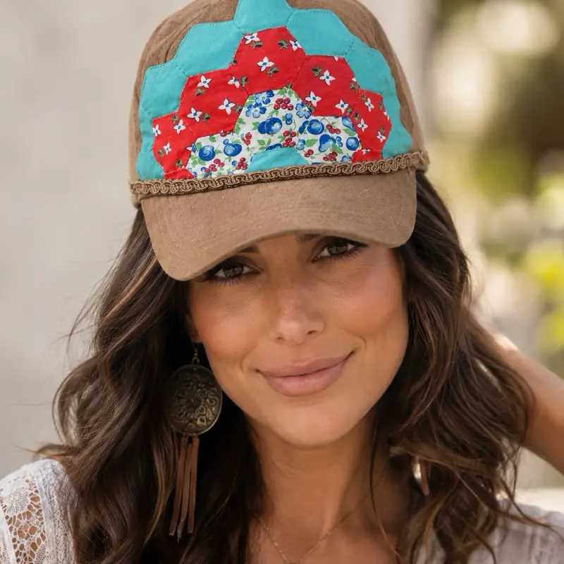 One of a kind Upcycled Patchwork Hat